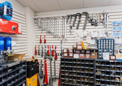 Industrial wrenches and pipe wrenches for heavy-duty applications, shown in a PT Hose & Bearing store.